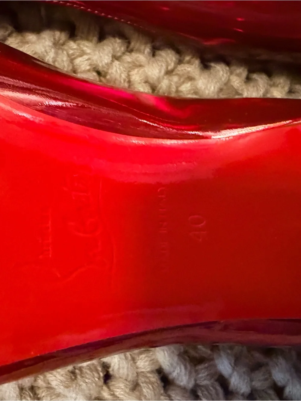Christian Louboutin Kate 100 Patent Pointed-Toe Pumps Metallic Red - NEVER WORN - Picture 8 of 11